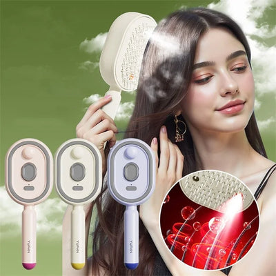 Electric Hair Brush for Anti-Frizz Detangling with Spray | SAMAG