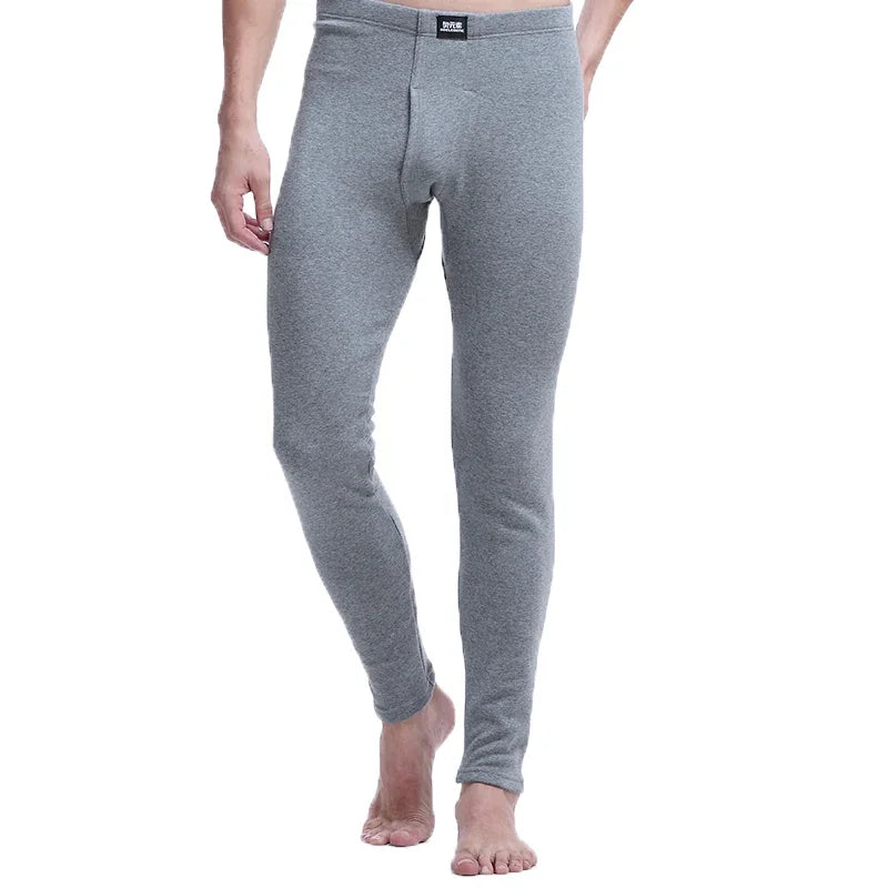 Modal autumn and winter men's fleece thickened slim-fitting cotton pants youth single-piece leggings, long johns, thermal pants