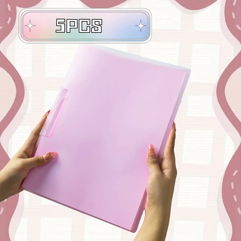 A4 Document Holders,Creative And Minimalist Transparent Book Clips, Exam Paper Folders, Plastic Office And Resume Report Folders