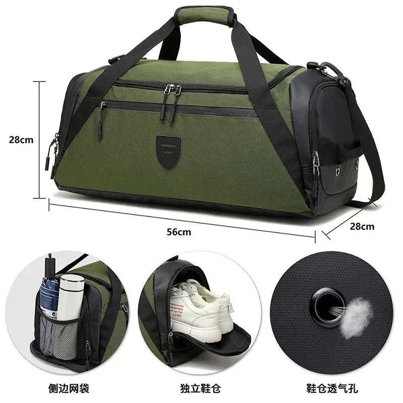 Travel Bag for Men Weekend Traveling Duffle Tote Bag 2026 New Boston Sports Gym Bag Green Khaki Gray Black Big Large Hand Bag