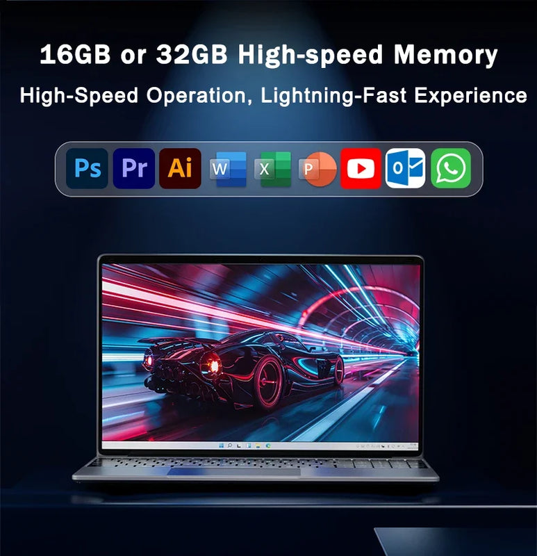 14.1 Inch Ultra Thin Laptop Intel I9-9900 32GB RAM 2TB SSD 5000mAh Battery Win11 Backlit Keyboard Fingerprint Gaming Note