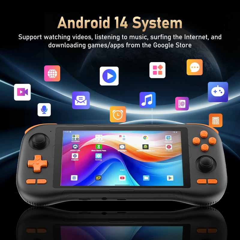 NEW Handheld Game Console K56 5.5'' Touch Screen 50 Emulators for PS1/PSP/DC/SS Android 14 5000mAh WIFI5 Retro Game Player