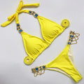 Halter Metal Chains Rhinestone Diamond Bikini Women | SAMAG