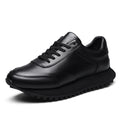 Men's Retro Running Sneakers Black Casual Lace-Up Walking Shoes with Thick Serrated Sole for Business Casual Shoes Men's Shoes