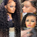 Deep Wave Lace Front Wigs Human Hair 250% Density 13x4 HD Transparent Deep Wave Frontal Wigs Human Hair With Baby Hair Natural Color Halloween Season