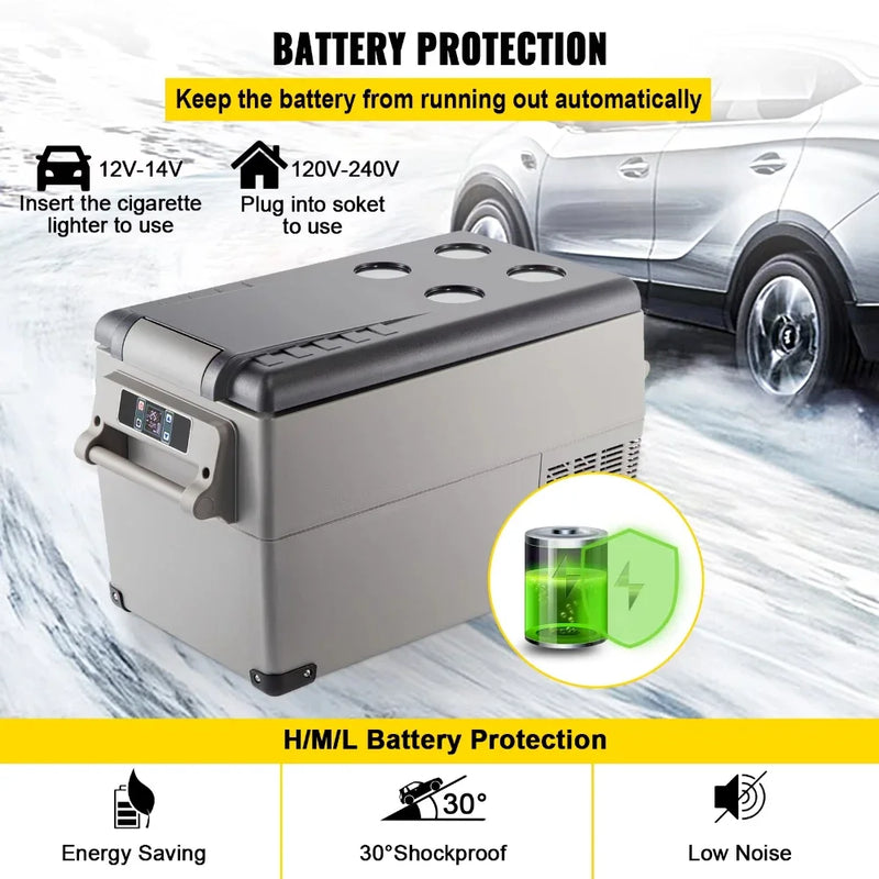 32L/42L Car Portable Electric Cooler Compressor Cooling with Digital Display Temp Control for Home, Outdoor, Camping and Travel