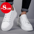 New men's leather elevator shoes 6 cm 8 cm invisible height increase white black sneakers leather height increase casual shoes