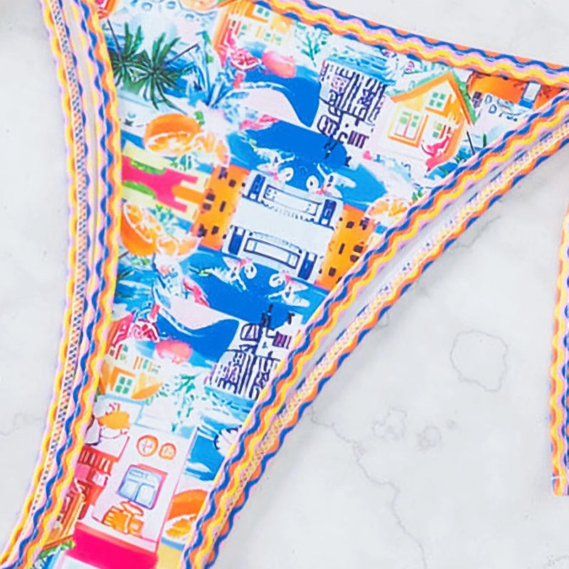 Women's Two Piece Bikini Set 2025, Sexy Triangle Push Up Swimsuit, Floral Print Bathing Suit, Beach Swimwear