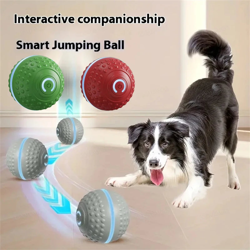 Smart Dog Toys Ball Electronic Interactive Cat Toy Pet Jump and Rolling Ball USB Automatic Moving Bouncing for Large Medium Dogs