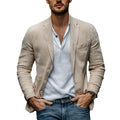 Men's Blazer Jacket Linen Tuxedo Single - Breasted Summer Casual Groomsmen For Wedding Pocket Clothes Office Evening | SAMAG