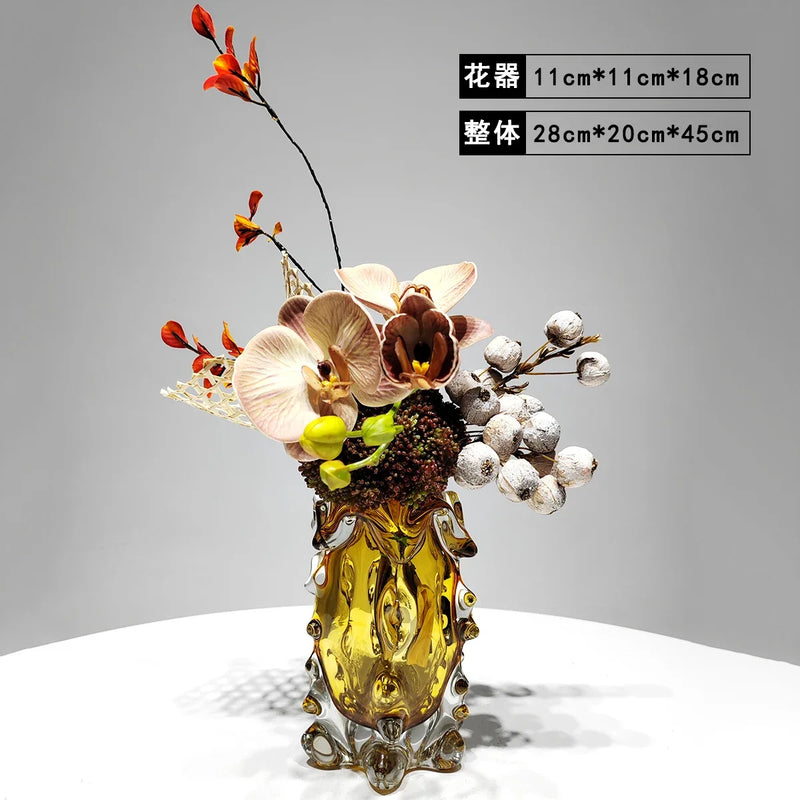 Elegant Artificial Flower Vase Set Home Office Decor Flower Arrangements Model Room Display