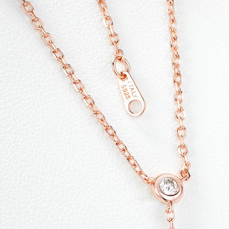 Smyoue 3MM Bubble Classic Moissanite Necklace Pendant for Women 18k Plated Female Pure S925 Silver Jewelry - Visuel 5 | SAMAG