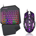 Gaming Keyboard & Mouse Set, 40-Key One-Handed RGB Backlit, Ergonomic Design with Multimedia Keys, Wired Combo for PC Gamers