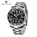 Top PAGANI DESIGN PD1662 Men GMT Automatic Mechanical Watch Black Ceramic Bezel Sapphire Glass 100M Waterproof Jubilee Stainless Steel Bracelet Sports Diver Wristwatch Reloj Hombre+gift box