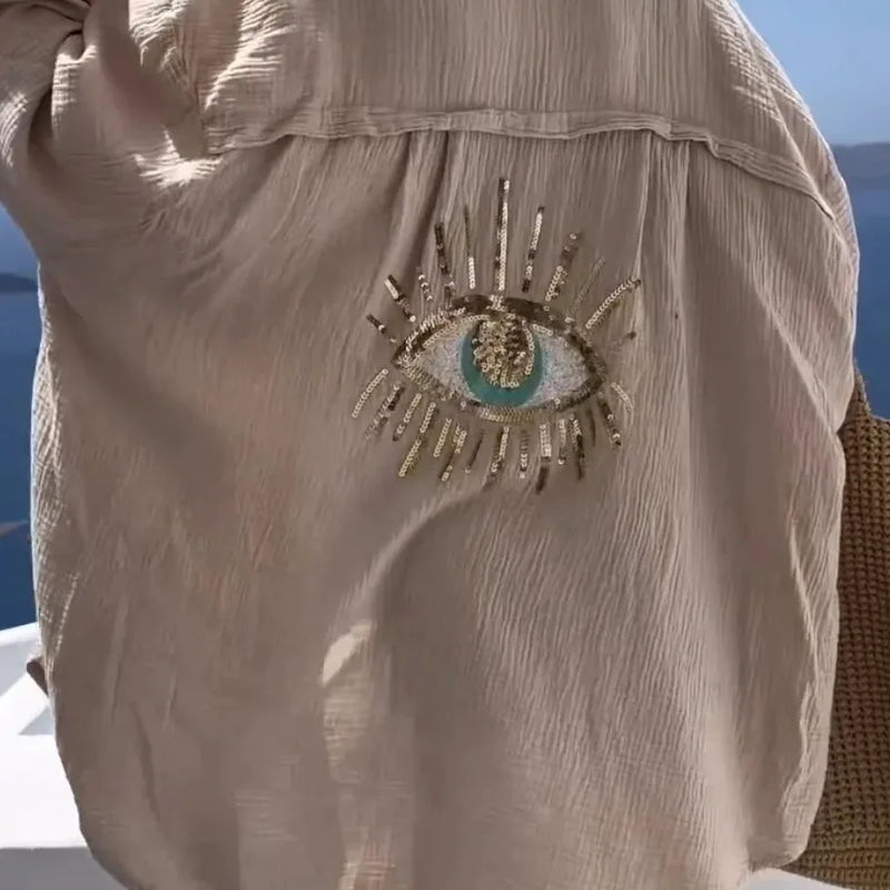 Evil Eye Casual Shirt Women's Fashion Beach Style Loose - View 7 | SAMAG