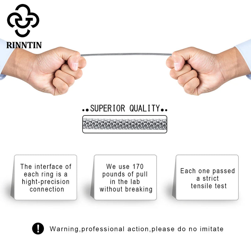 Rinntin Italian 925 Sterling Silver 3.0mm Mesh Popcorn Chain Bracelet for Women Jewelry Female Dating Trendy Accessories TSB65