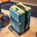 COLENARA High Quality Suitcase ABS+PC Boarding Box Large Capacity Trolley Case 20"24"26"28"30 Inch Front Opening Laptop Luggage