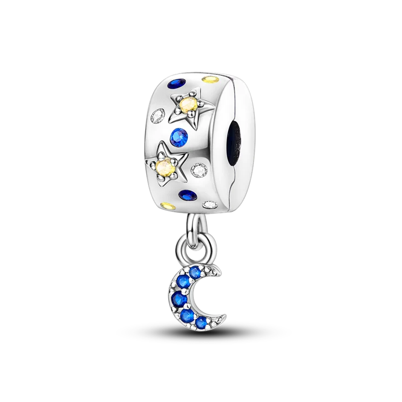 Silver Clasp 925 Sterling CZ Pave Clip Charms Daisy Beads | SAMAG