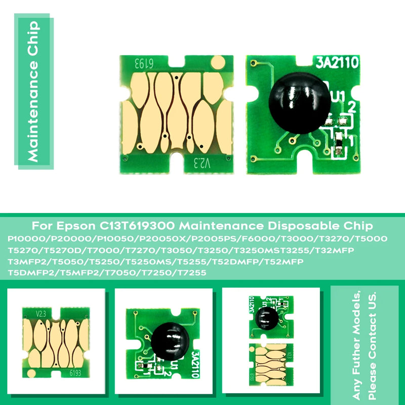 T6193 6193 Maintenance Tank Chip For EPSON Sure Color T3200 T5200 T7200 T3000 T5000 T7000 Plotter Printer parts