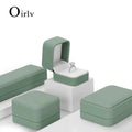 Oirlv Green Leather Jewelry Organizer Wedding Ring Box Pendant Bracelet Necklace Storage Case Gift Packaging Display Box