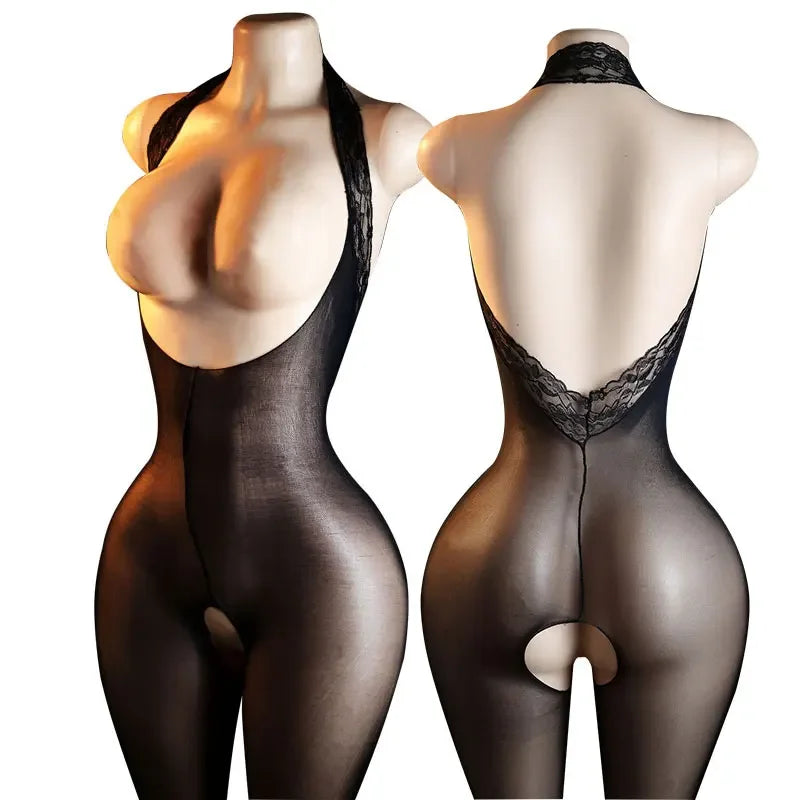 New Sexy Lingerie Open Crotch Body Stocking Bodysuit Women Porn Erotic Lenceria Sexual Mujer Crotchless Catsuit Latex Costumes