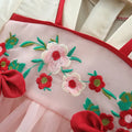 Summer Children Clothes Vintage Chinese Style Embroidered Baby Party Mesh Dresses For Toddler Girl 0 To 3 Years Kids Costume