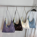 2026 New CEEKAY Star Embroidered Hobo Bag, Cute Shoulder Bag with Star Pendant, Large Capacity Tote for Women Handbag Tote Bag