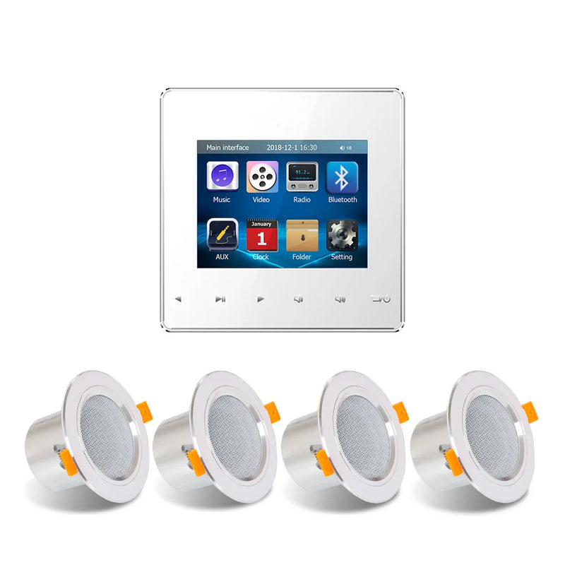 Smart Mini Bluetooth Wall Amplifier Home Theater Sound System with Stereo Ceiling Speaker Background Music for Hotel Residential