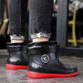 Men Rain Boots Non-slip Light Hiking Rain Shoes Slip on Waterproof Outdoor Leisure Rubber Fishing Shoes Work Water Shoes