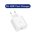 45W PD Fast Charging For Samsung S22 S23 Ultra Note10 Plus Mobile Phone USB Type C Cable Fast Quick Charging Wall Adapter