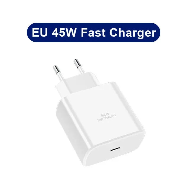 45W PD Fast Charging For Samsung S22 S23 Ultra Note10 Plus Mobile Phone USB Type C Cable Fast Quick Charging Wall Adapter