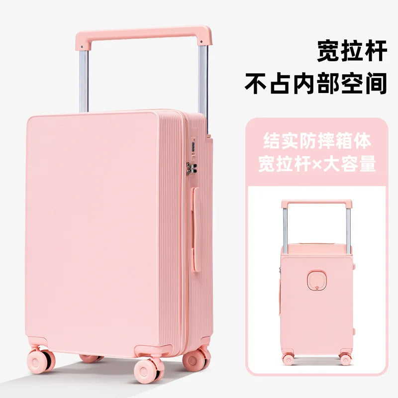 Wide Handle PC Luggage, 20/24 Inch Large Capacity Carry-On Travel Suitcase with Combination Lock