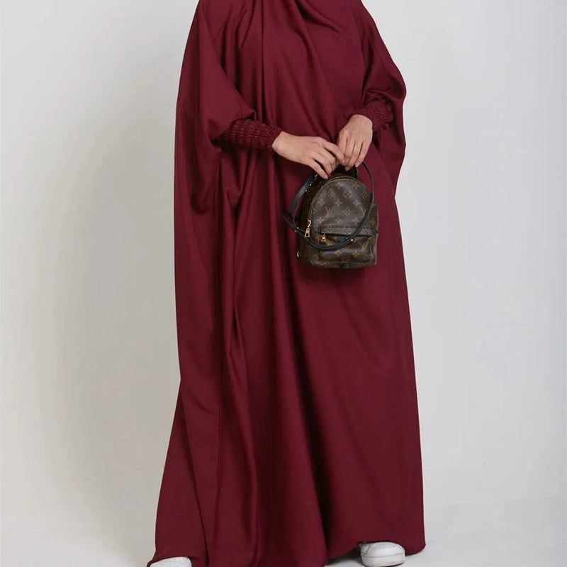 Women One-Piece Hooded Prayer Dress Smocking Sleeve | SAMAG