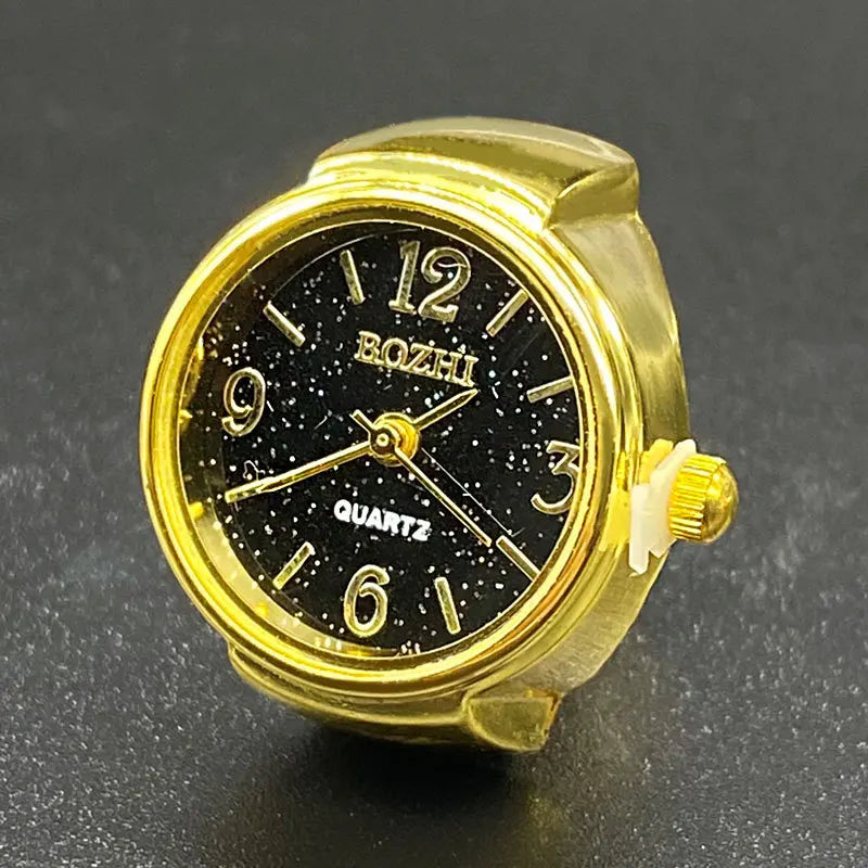 Kiss Jewelry Women Men Vintage Classic Finger Watch Rings Punk Stretchy Strap Quartz Watches Clock Ring Hip-hop anillos 2023