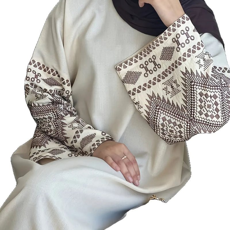 Women's Traditional Muslim Abaya Maxi Dress Boho Vintage | SAMAG