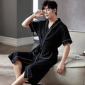 Fashion Bathrobe New Style Thin Cotton Knited Men Robes V Neck Mens Sexy Sleepwear Summer Male Kimono Short Sleeve Pajamas L-4XL