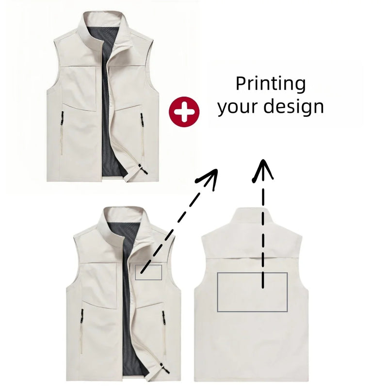 2025 Summer Men Outdoor Waterproof Quick Drying Cargo 5XL Vests Male Thin Mesh Breathable Waistcoats Climbing Sleeveless Jackets