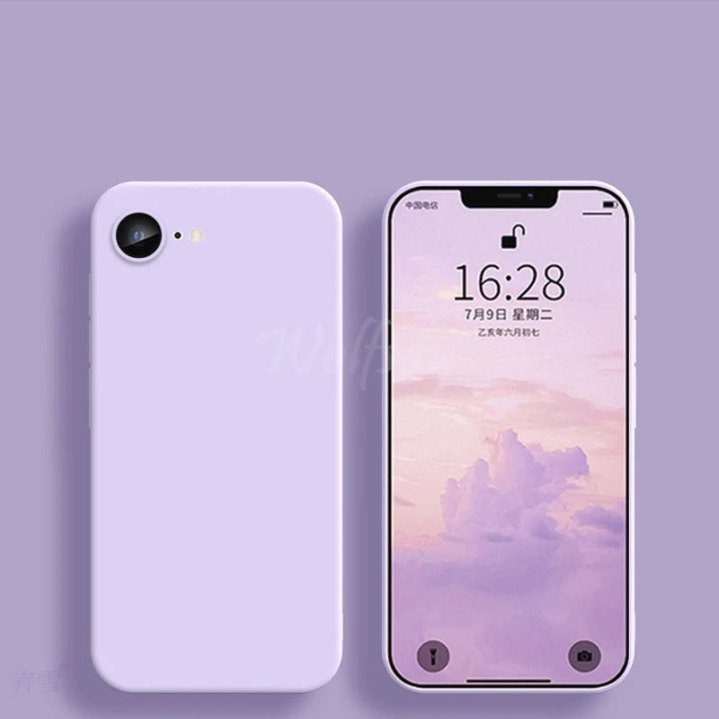 For iPhone 16e Case Liquid Silicone Plain Rubber Funda Phone Protector Case For iPhone 17e Cover For iPhone 17 E 16 E SE 4 Case