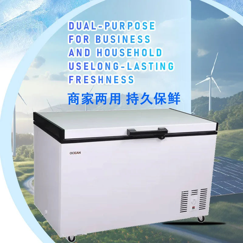 Freezer single door commercial household large capacity freezer horizontal speed fresh-keeping cabinet frozen refrigerator ice c