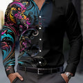 Men'S Stylish Red Floral Print Dress Shirt - Casual Long | SAMAG