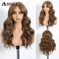 NOBLE Synthetic Lace Front Wig 20 Inch 6X4 Dark Brown Body Wave Natural Hairline Heat Resistant For Brazilian Women Lace Wig