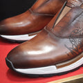 BLLIYOSS 1895 Men Shoes 2025 new Calf leather stitching  high quality Three dimensional relief sculpture Embossed badge pattern