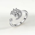VENTFILLE 925 Sterling Silver Sunflower Diamond Zircon Rotatable Ring For Women Gift Relieve Stress Ring Jewelry Wholesale