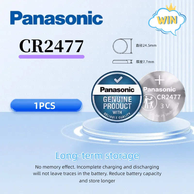 1-10pcs Panasonic CR2477 battery CR 2477 lithium 3V instrument meter imported digital tire pressure monitor intelligent toilet