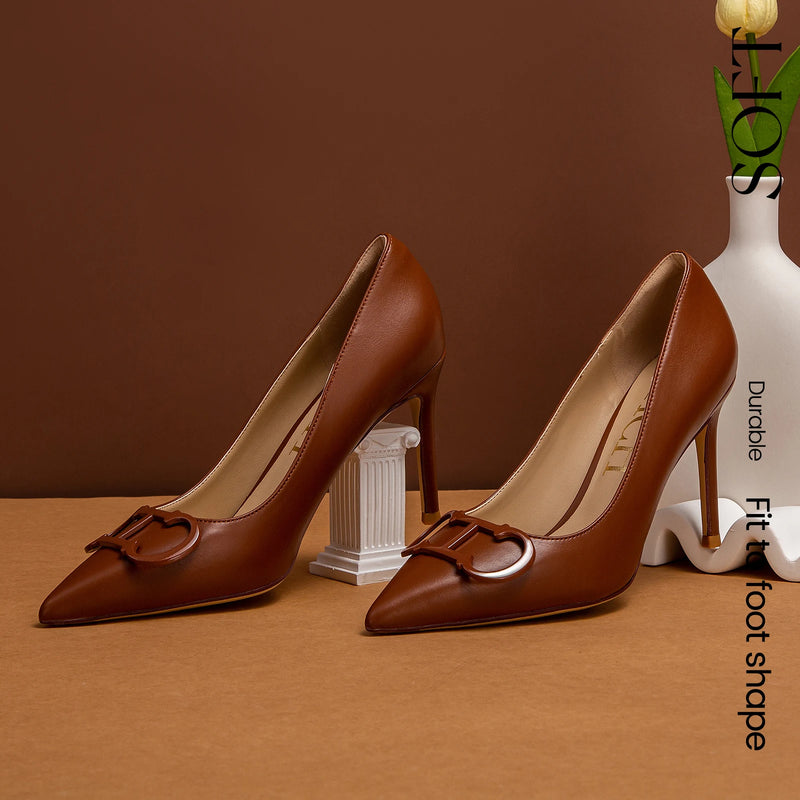 C-H Women's High Heels Spring New Collection Simple Beige Business Women's Shoes