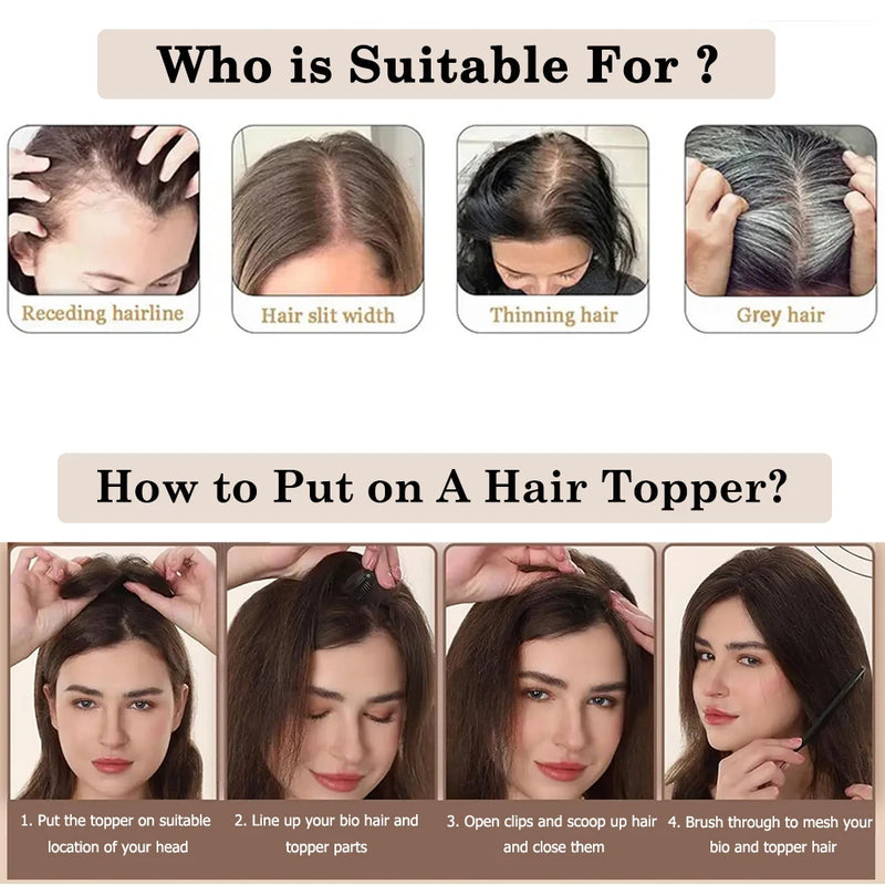 4x4inch Lace Front Human Hair Topper HD Lace Wefted Topper with Adjustable Elastic Band Virgin European Hair Women Hairpieces