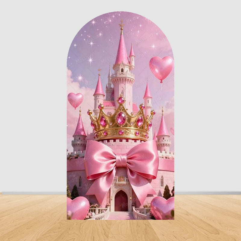 Fairy Tale Castle Butterfly Floral Arch Backdrop Cover Princess Girl Birthday Baby Shower Party Decor Photography Backgrounds