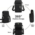 Waterproof Nylon Mini Crossbody Phone Bag for Women Heart Metal Zipper Multi Compartment Shoulder Arm Bag Phone Purse Wallet