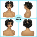 Natural Color 6Inch Transparent Full Lace Braided Wigs Short Cute Handmade Bantu Synthetic Braided Lace Wigs Knotless Braids Wig