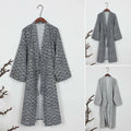 Mens Japanese Classic Bathrobe Nightwear Yukata Kimono Gown Sleepwear Cotton Skin Friendly Robe Loose Casual Homewear Pajamas